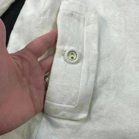 Talbots cream linen fully lined blazer with 3 button closure, 2 pockets size 14 - Picture 6 of 11